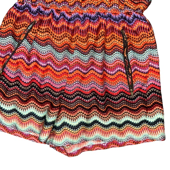 Womens Juniors Medium Speed Control Romper Casual Multicolor Sleeveless Zip Up - Picture 3 of 11